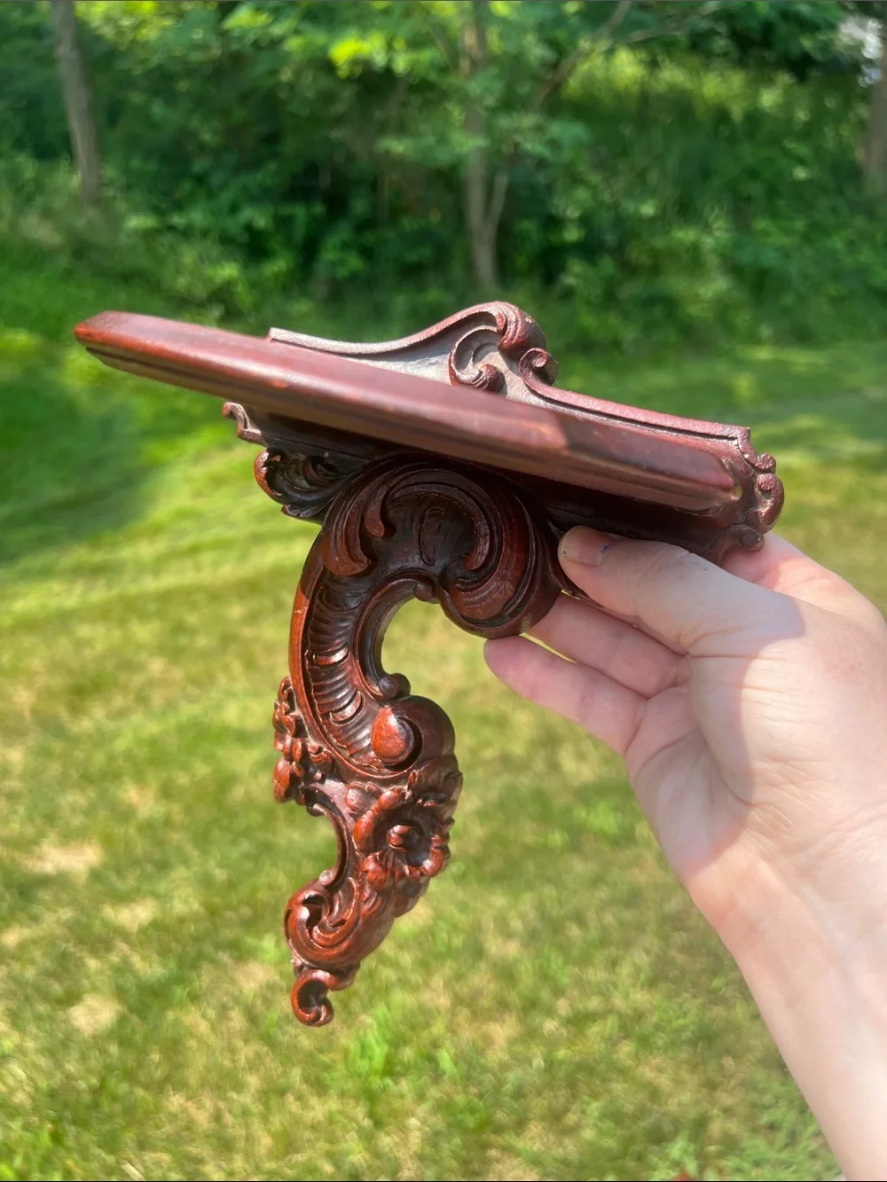 VTG MCM Neo Classical Syroco Wood Syracuse Ornate Wall Shelf Floating Shelf